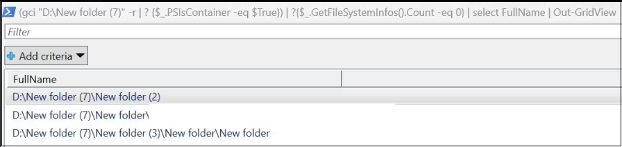 Windows PowerShell空のフォルダーを検索して削除する2.png